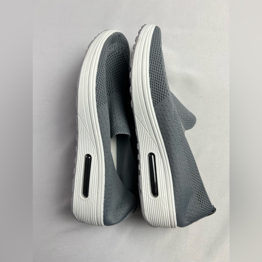 Mesh Comfort Slip-On Walking Vacation Travel Beach Gray Sneakers - Picture 5 of 13